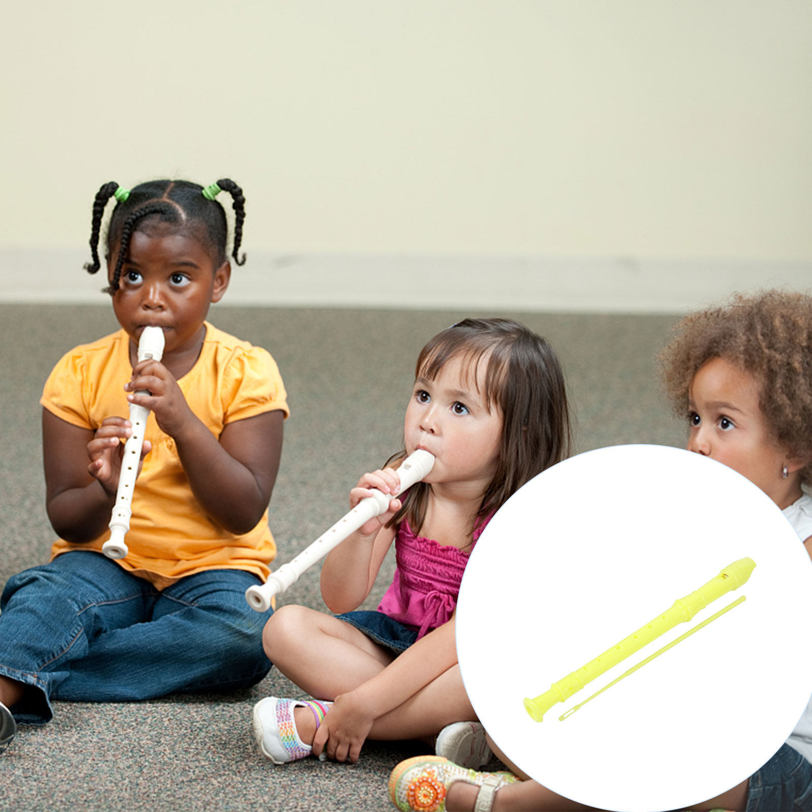 Soprano Recorder Plastic - 1 set kinderblokfluit, sopraan, 8 gaten,